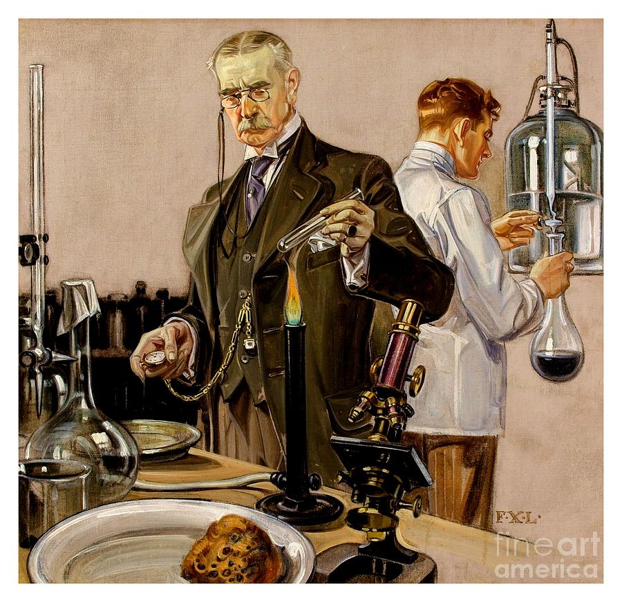 Timing an Experiment 1910 Painting by Peter Ogden