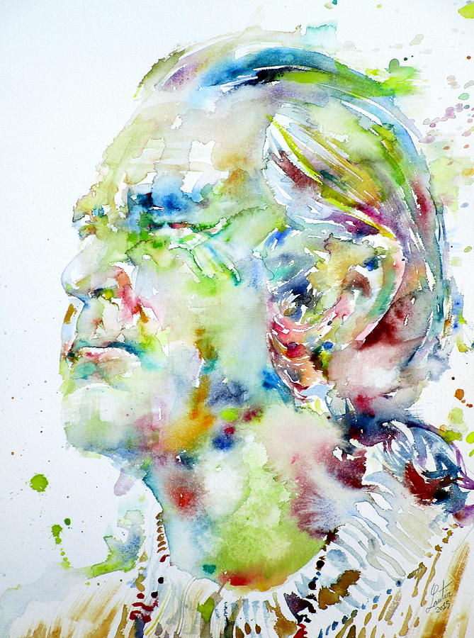 Timothy Leary Painting - TIMOTHY LEARY - watercolor portrait.1 by Fabrizio Cassetta