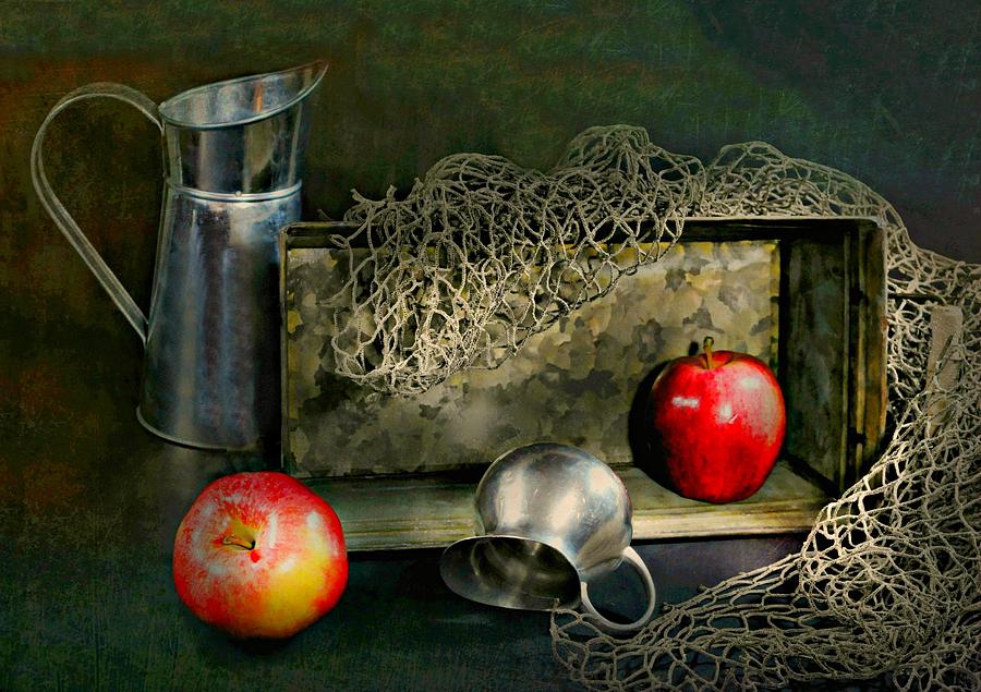 Still Life Photograph - Tin Apples by Diana Angstadt