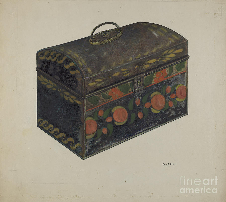 Tin Oblong Box Drawing by George File - Fine Art America