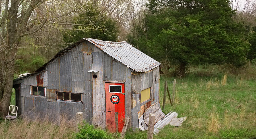 Tin Phillips 66 Shed Photograph