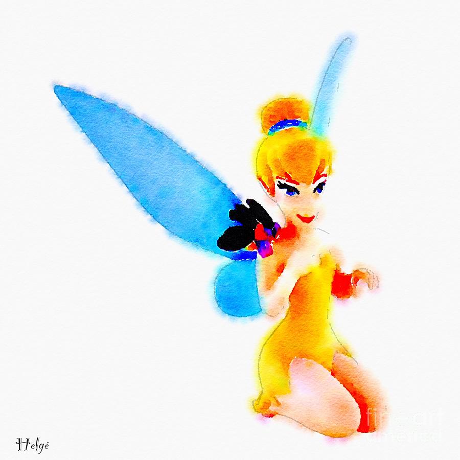 Tinker Bell Painting by HELGE Art Gallery