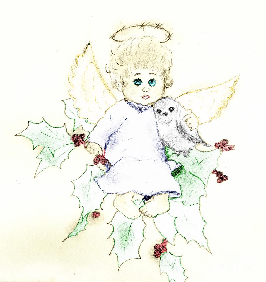 Tinted Little Angel Drawing by Sonya Chalmers