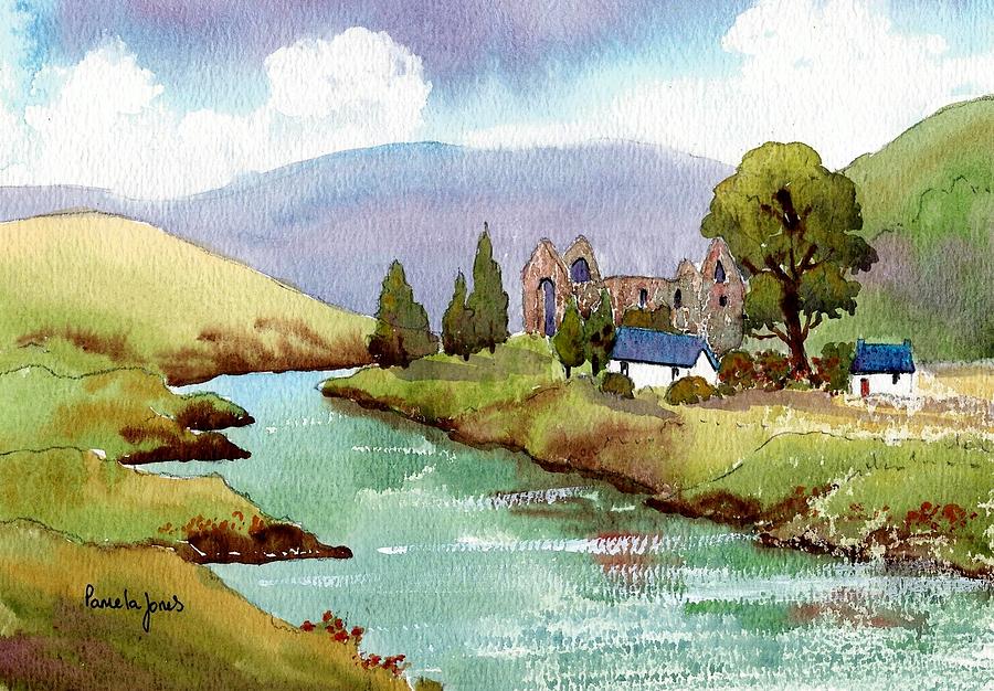 Tintern Abbey Monmouthshire Wales UK Painting by Pamela Jones