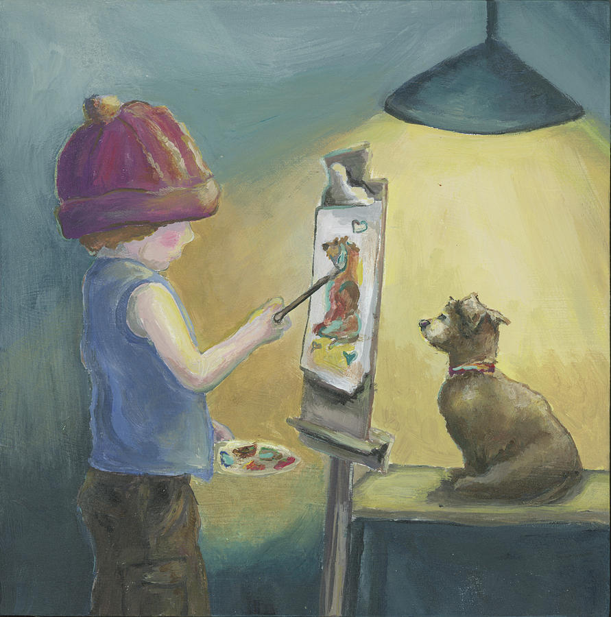 Tiny Artist Painting by Robin Wiesneth