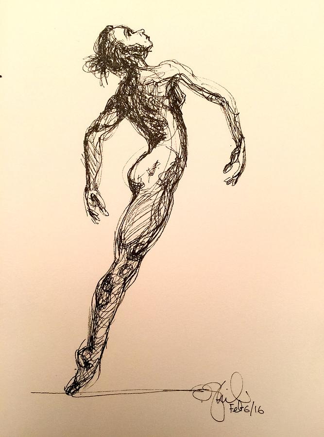 Tiny Dancer Drawing by Olga Szkabarnicki