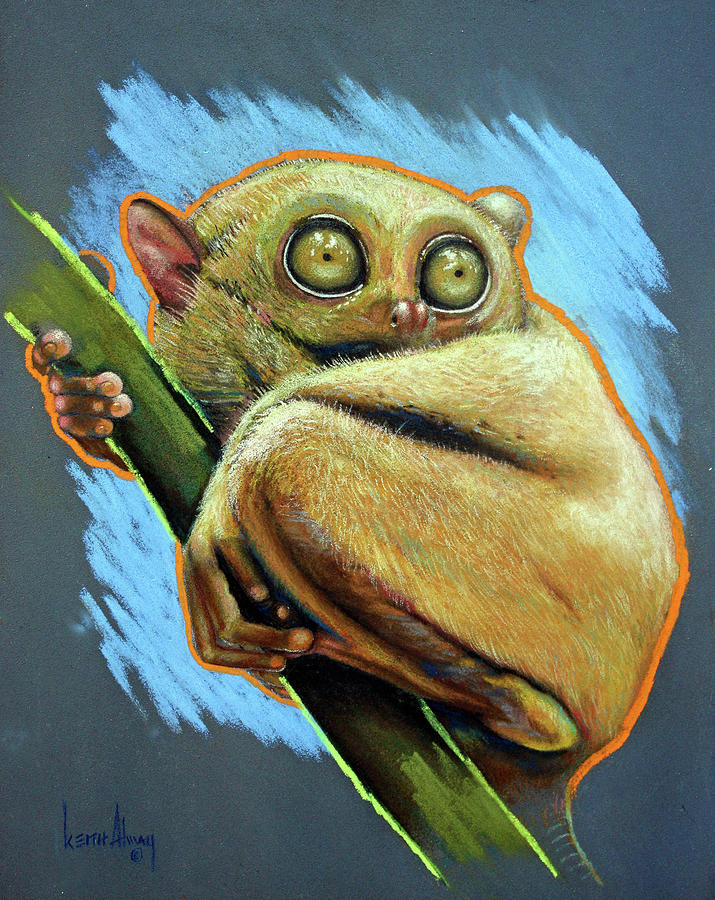 Tiny Tarsier Painting by Keith Alway