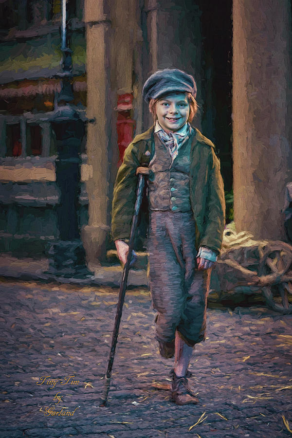 Tiny Tim From A Christmas Carol Mixed Media by Garland Johnson