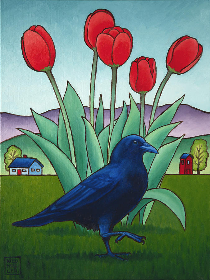 Tip Toe Through the Tulips Painting by Stacey Neumiller