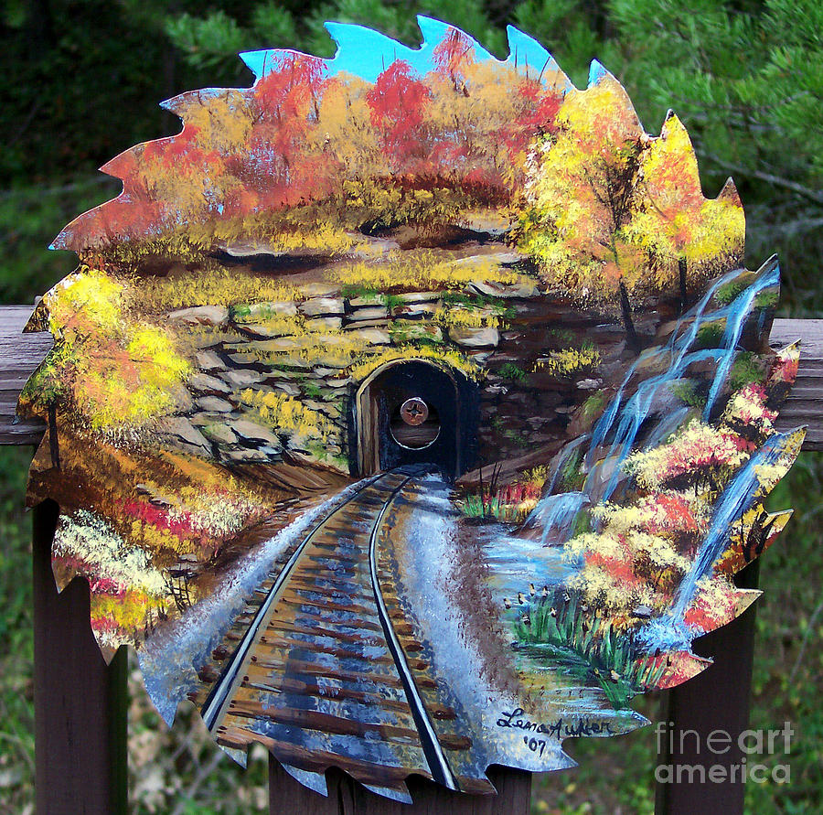 Tip Top Train Tunnel Painting by Lena Auxier