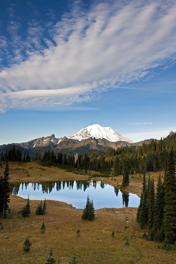 Tipsoo Lake and Mt. Rainier Photograph by Michael Russell