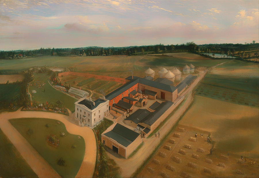 Vintage Painting - Tiptree Hall And Farm - Essex by Mountain Dreams