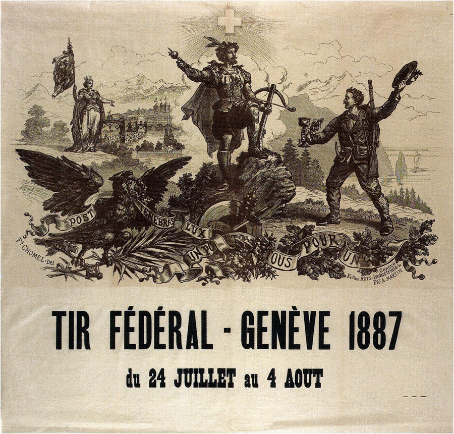 Tir Federal - Geneve - Vintage Political Poster - Swiss Propaganda Mixed Media