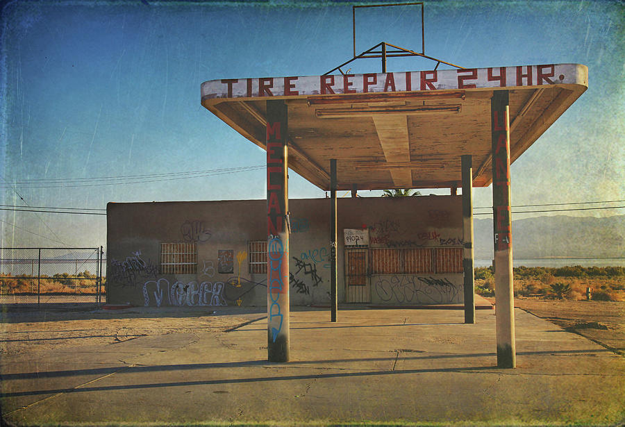 Sign Photograph - Tire Repair by Laurie Search