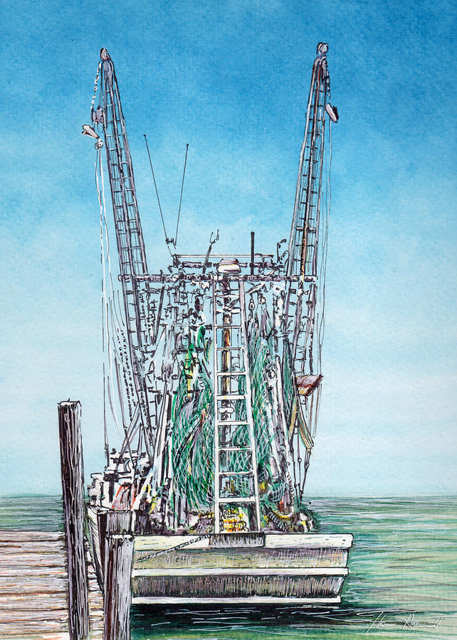 Tired Trawler Painting by Thomas Hamm