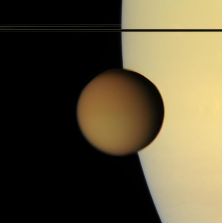 Titan from Cassini Photograph by Photo Researchers