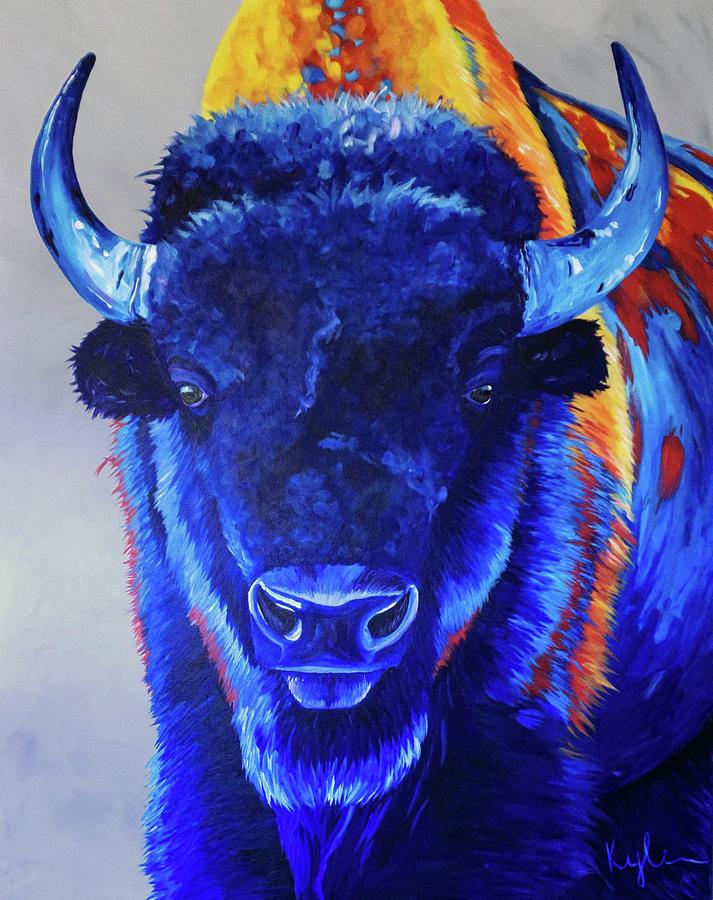 Bison Painting - Titan by Kylie Fine Art