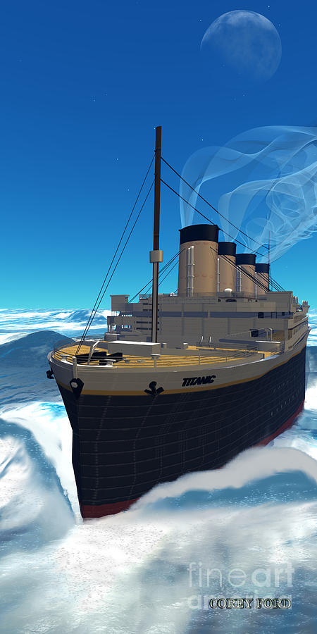Titanic Cruiseship Painting by Corey Ford