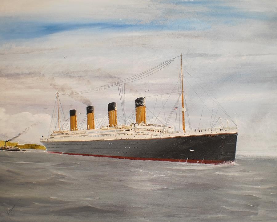 Boat Painting - Titanic departing Queenstown by James McGuinness