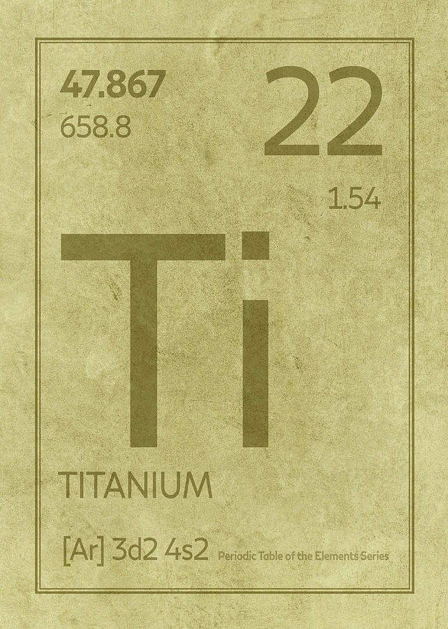 Titanium Mixed Media - Titanium Element Symbol Periodic Table Series 022 by Design Turnpike