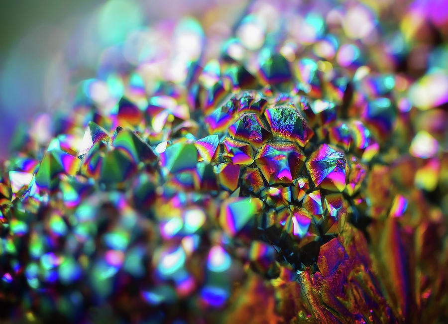 Titanium Rainbow Quartz Cluster Close Up #1 Photograph by Jennifer Rondinelli Reilly - Fine Art Photography