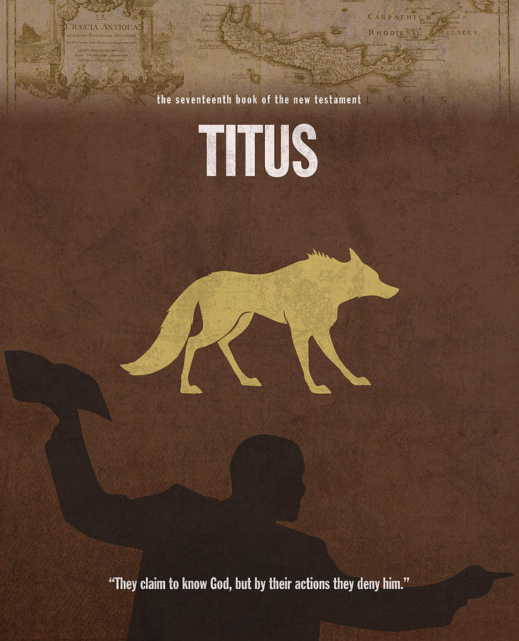 Titus Mixed Media - Titus Books Of The Bible Series New Testament Minimal Poster Art Number 17 by Design Turnpike