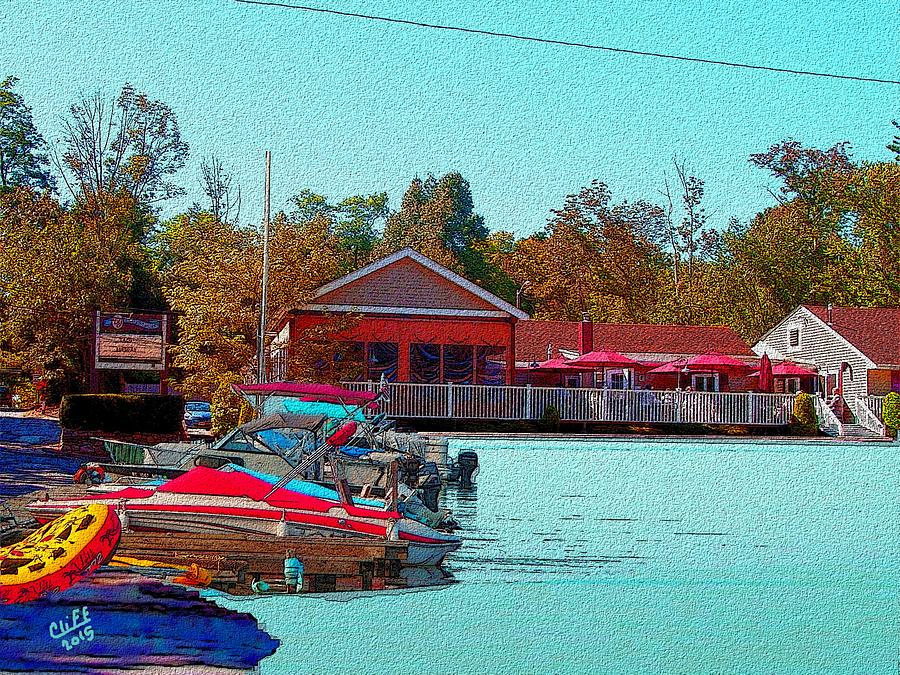 TJs Dockside Painting by Cliff Wilson