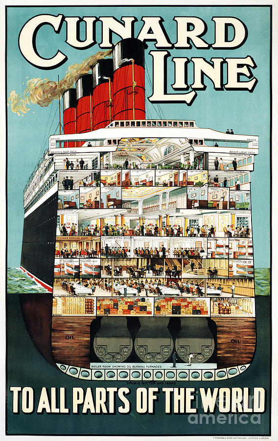 To all the parts of the world - Cunard line Painting by Pablo Romero