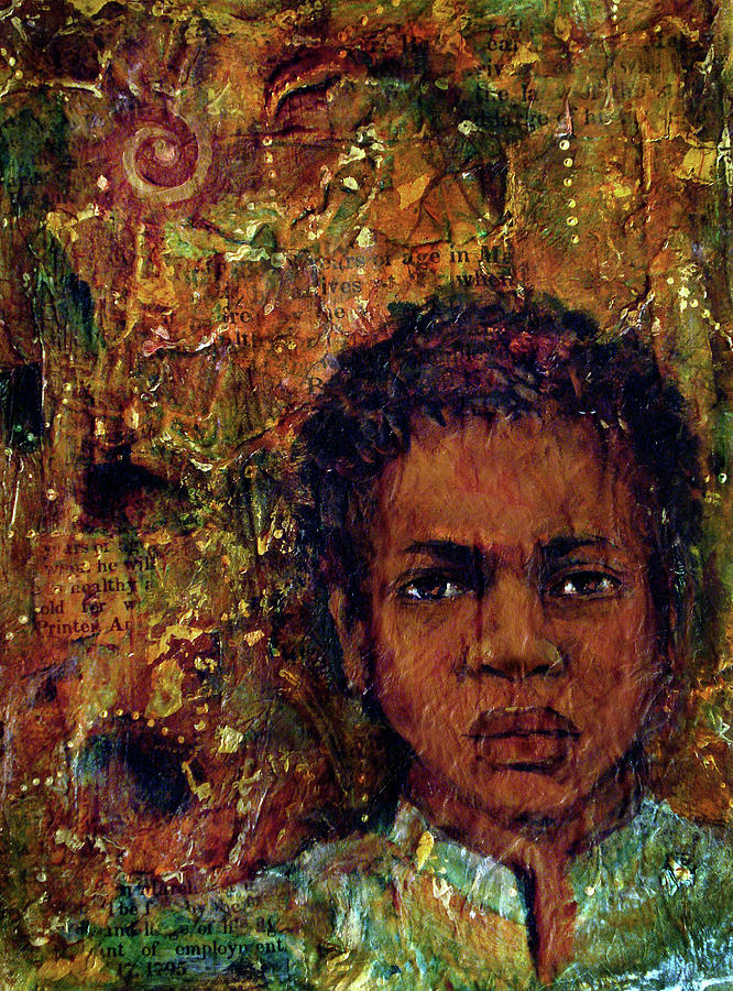 To Be Sold Boy 8 - 1796 Mixed Media by Cora Marshall