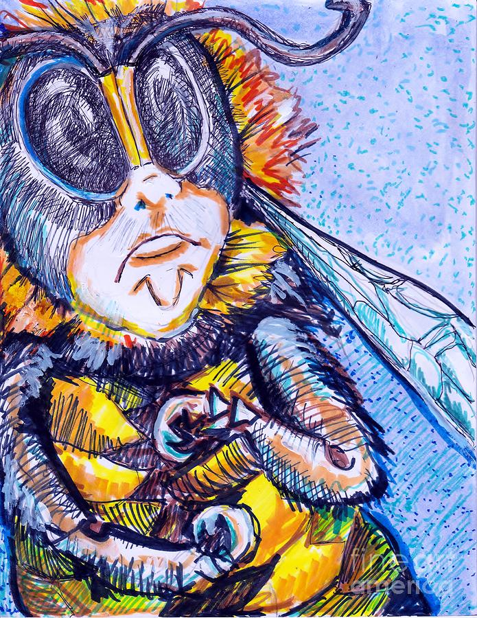 Portrait Painting - To Bee or not to Bee? That is the question by Susan Brown    Slizys art signature name