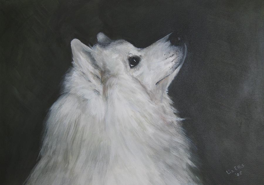 Dog Painting - To Live With a White Dog by Elizabeth Ellis