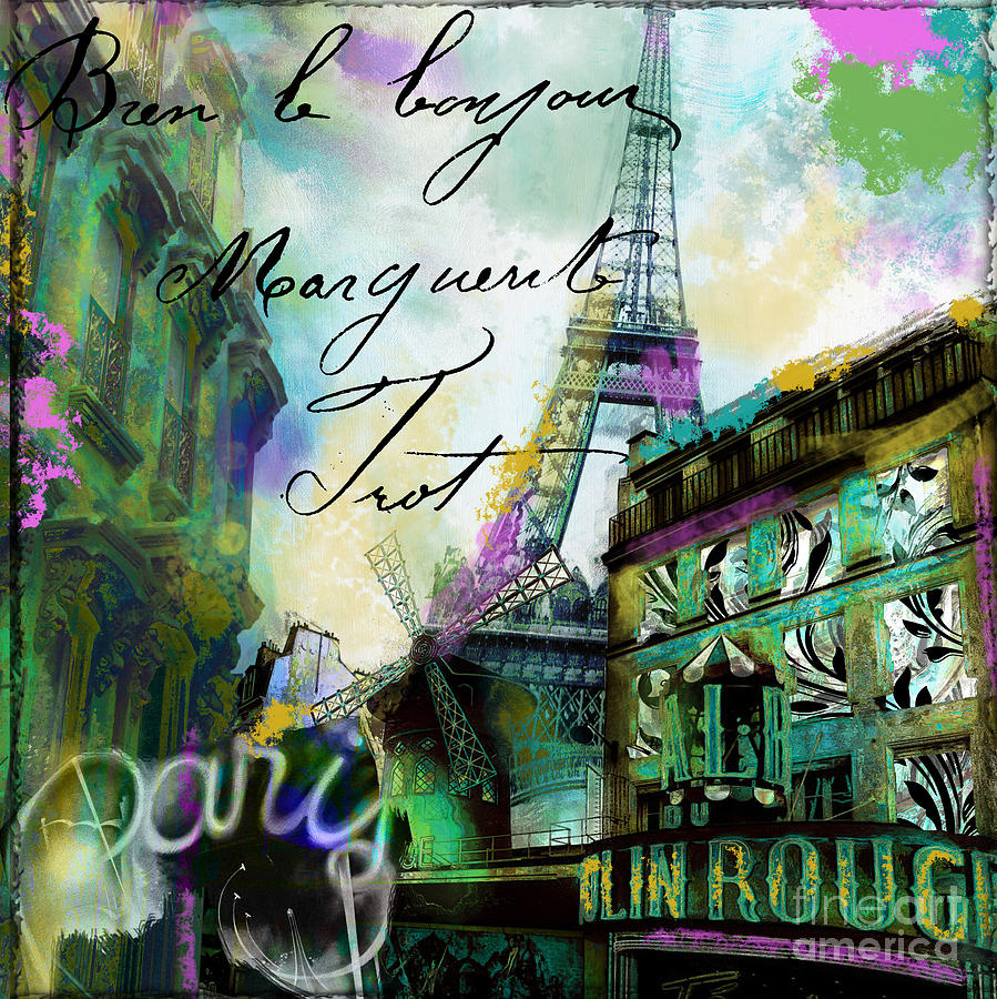 To Paris with Love Painting by Mindy Sommers