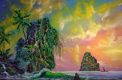 Sunset Painting - To Sail Into The Sunrise by Victor Kirton Sunset Painting - To Sail Into The Sunrise by Victor Kirton