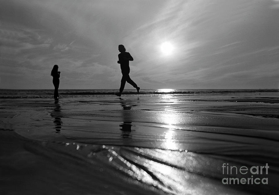 To Stand and Run in Harmony, Pacific Palisades Beach, Ocean Photograph by Wernher Krutein
