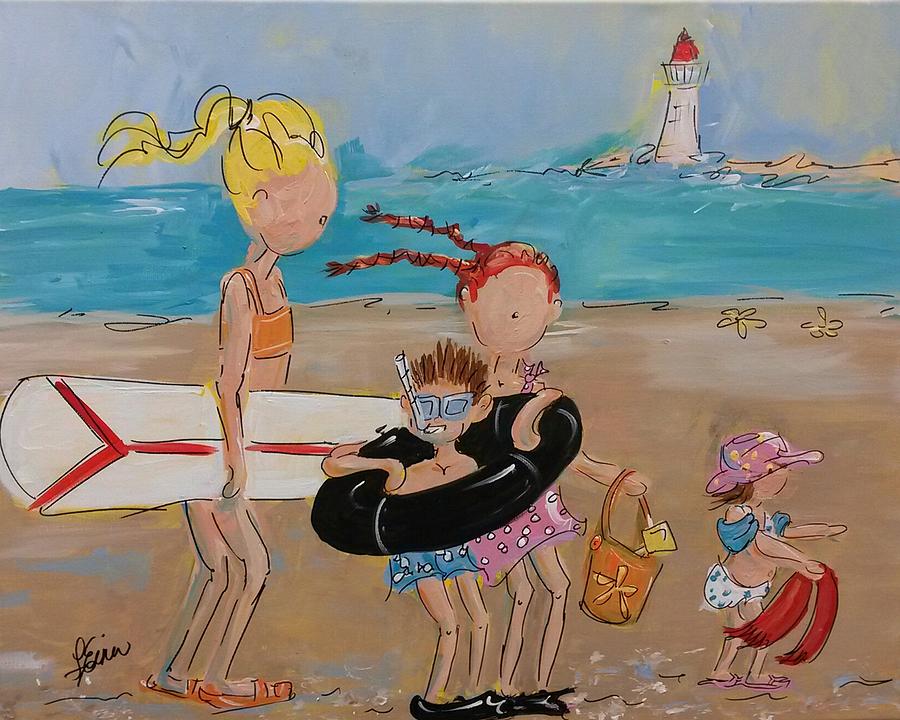 To the Beach Painting by Terri Einer