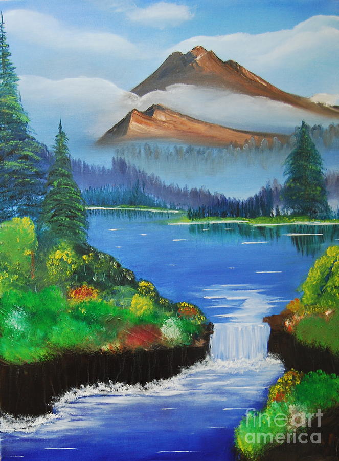 To the memory of Bob Ross Painting by Srija Chartham - Fine Art America