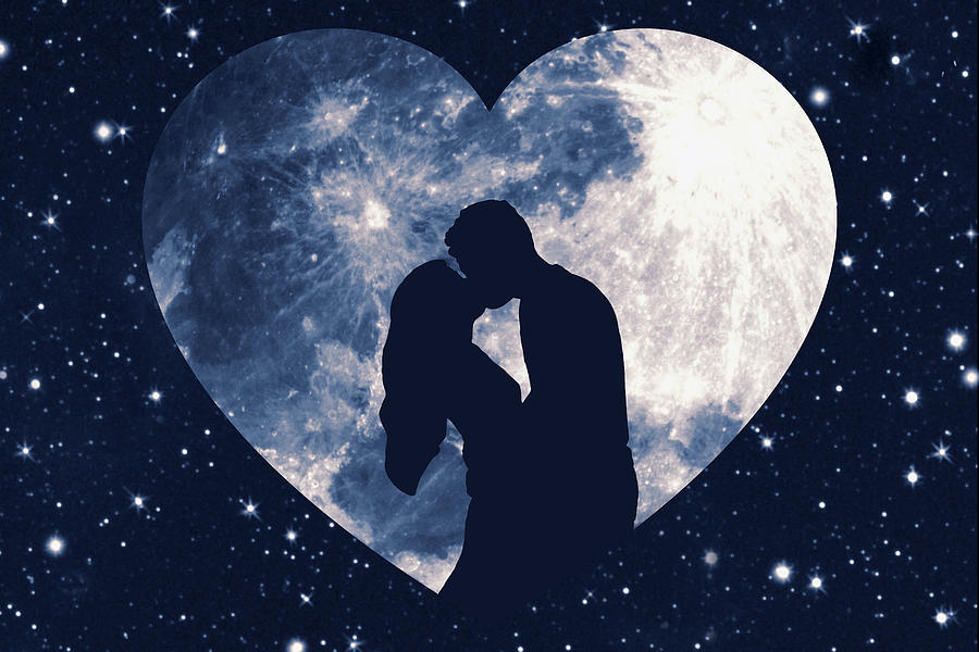 Valentines Day Digital Art - To The Moon And Back by Iryna Goodall