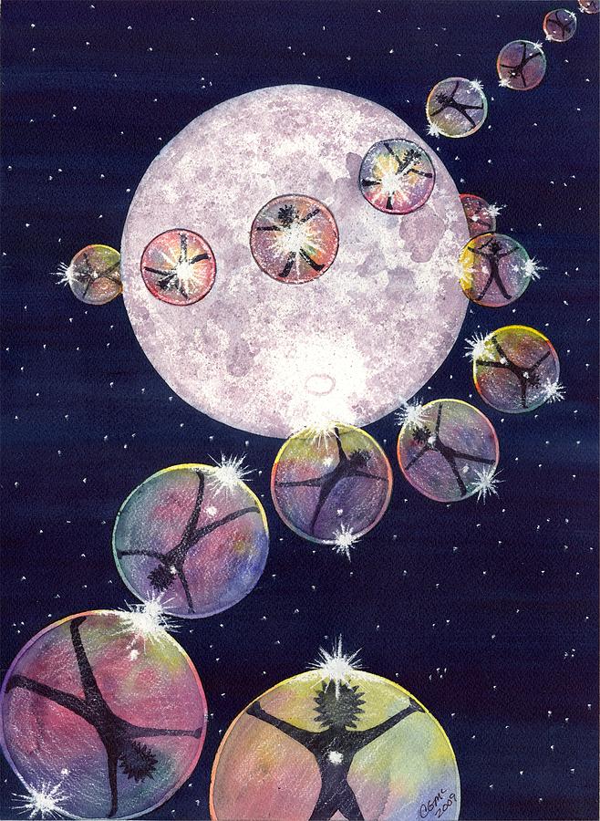 Space Painting - To The Moon and Beyond by Catherine G McElroy
