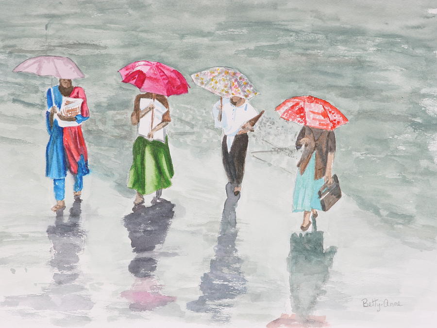 To work in the rain Painting by Betty-Anne McDonald