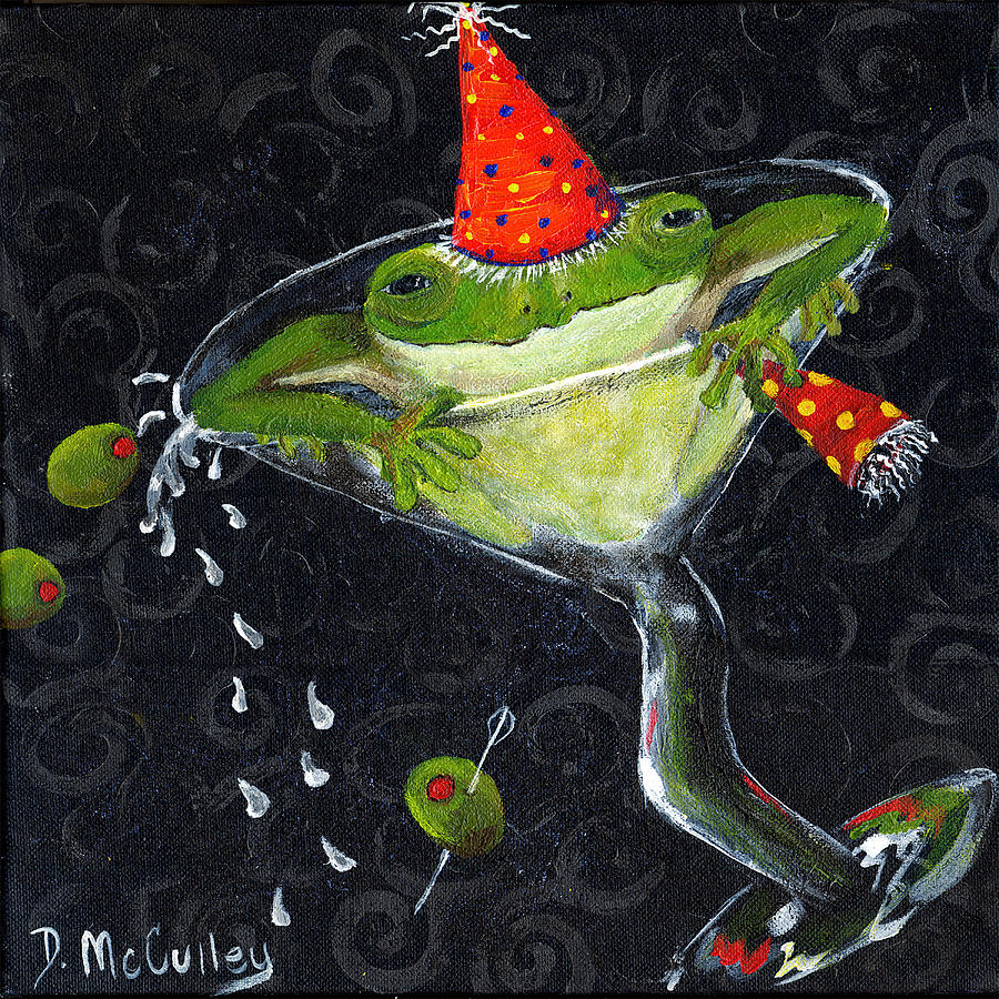 Toadally In Glass Painting by Debbie McCulley