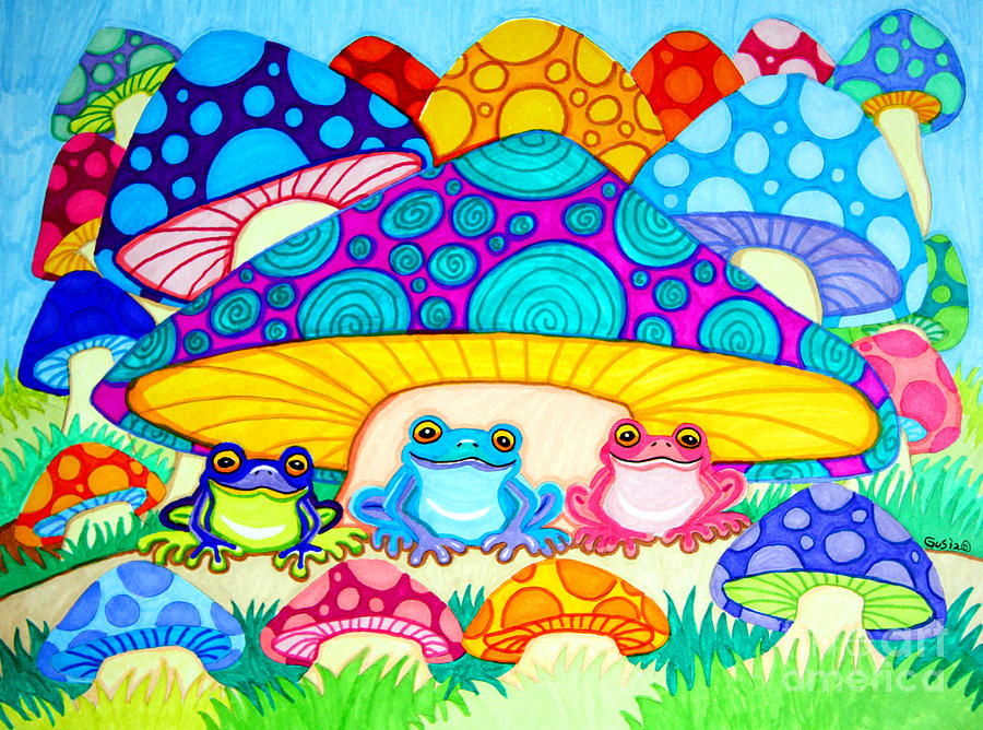 Toads and Toad Stools Drawing by Nick Gustafson