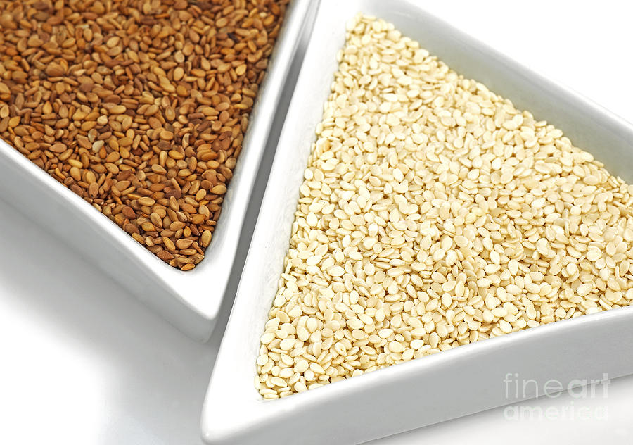 Toasted And Untoasted Sesame Seeds Photograph by Gerard Lacz