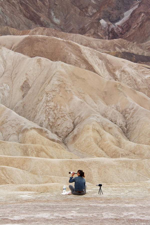 Getting Toasted in the Desert -- Woman Drinking Wine in Death Valley National Park, California Photograph by Darin Volpe
