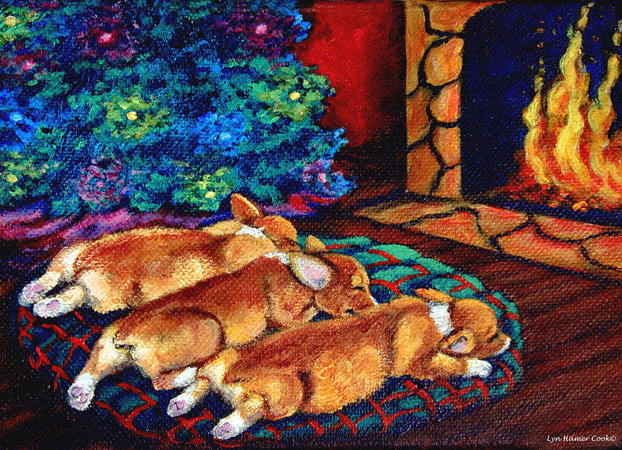 Dog Painting - Toasty Toes by Lyn Cook