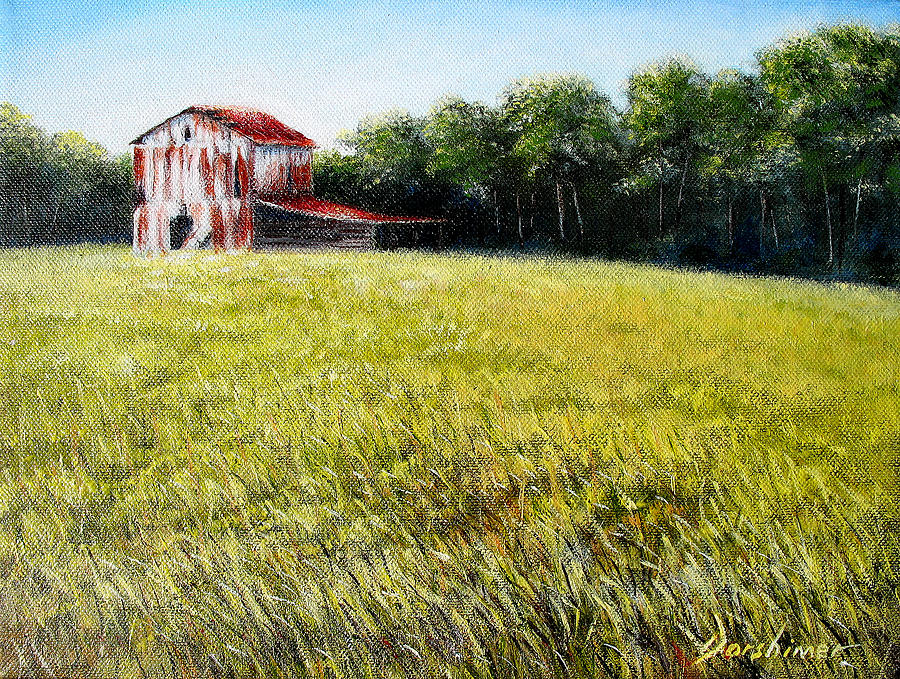 Landscape Painting - Tobacco Barn Wake County by Duane Dorshimer
