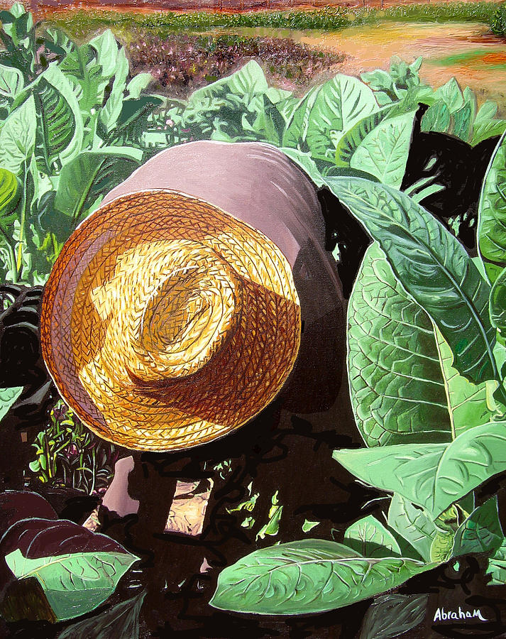 Tobacco Painting - Tobacco Picker by Jose Manuel Abraham Tobacco Painting - Tobacco Picker by Jose Manuel Abraham