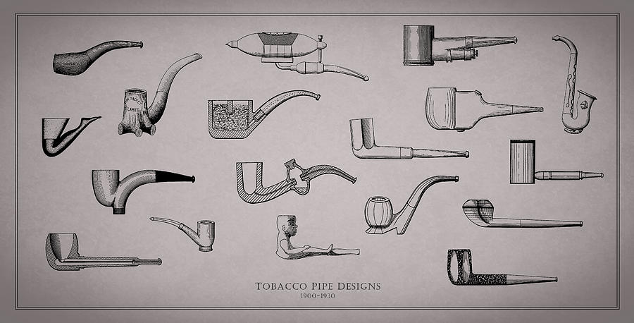 Pipe Photograph - Tobacco Pipe Designs 1900-30 by Mark Rogan