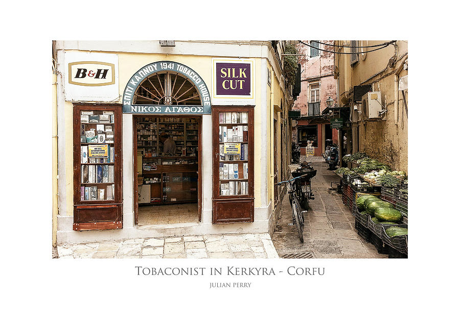 Tobaconist in Kerkyra - Corfu Digital Art by Julian Perry