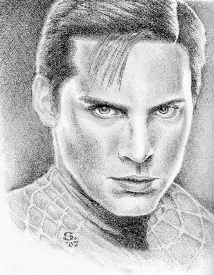 tobey maguire drawing by sara tan tobey maguire by sara tan