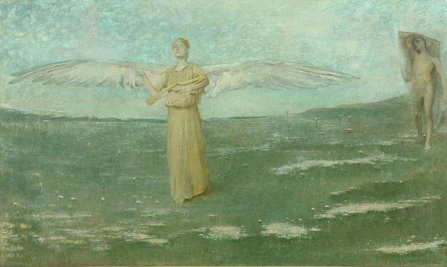 Tobias and the Angel Painting by Thomas Wilmer Dewing